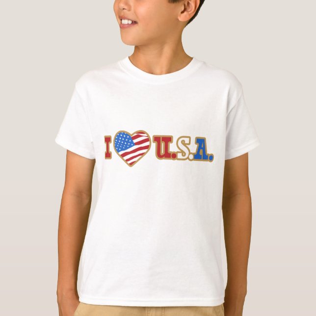 I Love USA Kids T-shirts (Front)