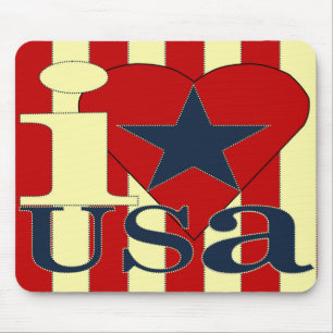 I Love USA Mouse Pad