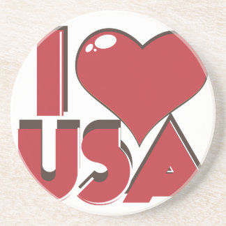 I Love USA Retro 80s Coaster