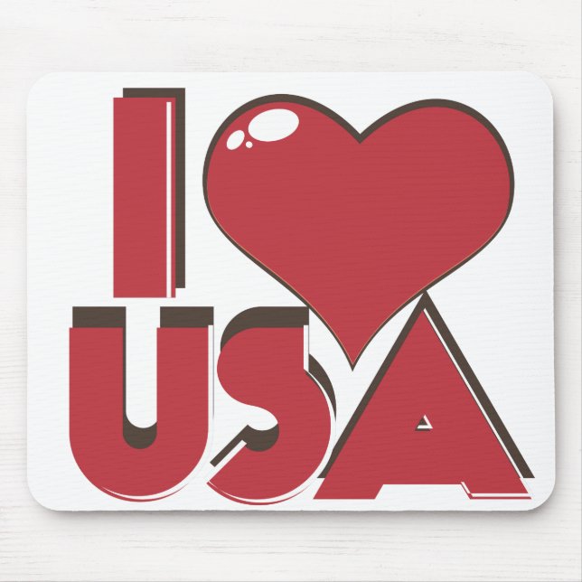I Love USA Retro 80s Mouse Mat (Front)
