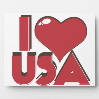 I Love USA Retro 80s Plaque