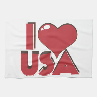 I Love USA Retro 80s Tea Towel