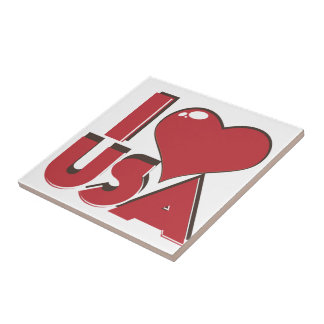 I Love USA Retro 80s Tile