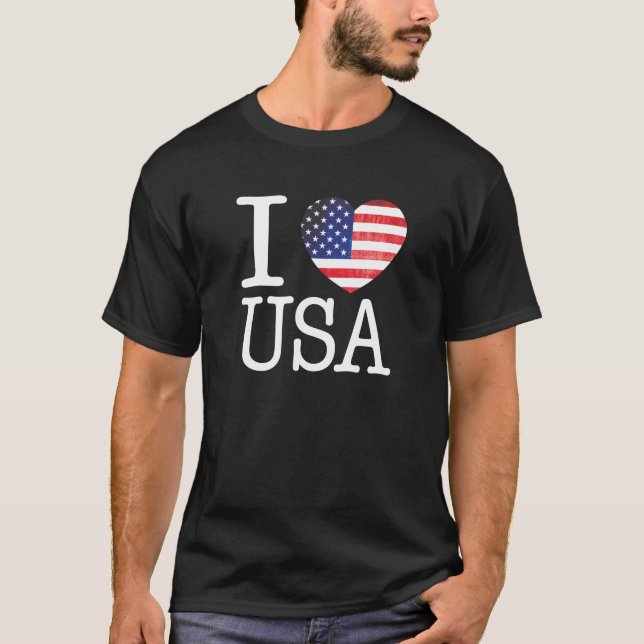 I Love USA Shirt (Dark) (Front)