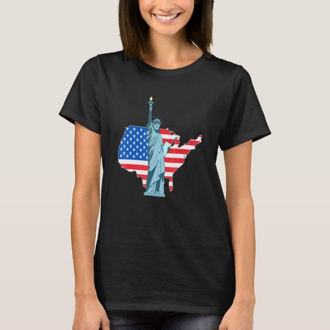 I Love Usa Souvenirs - Cute Usa Monument Art T-Shirt (Front)