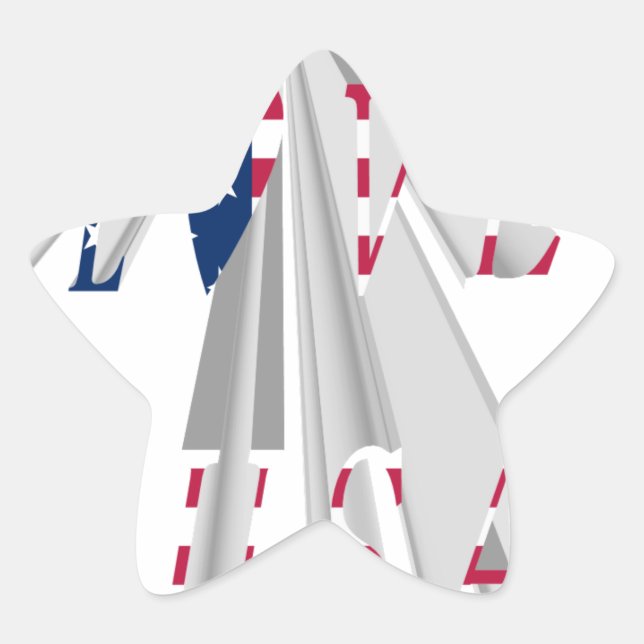 I LOVE USA STAR STICKER (Front)