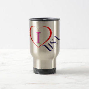 I Love USA Travel Mug