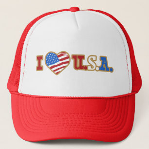 I Love USA Trucker Hat