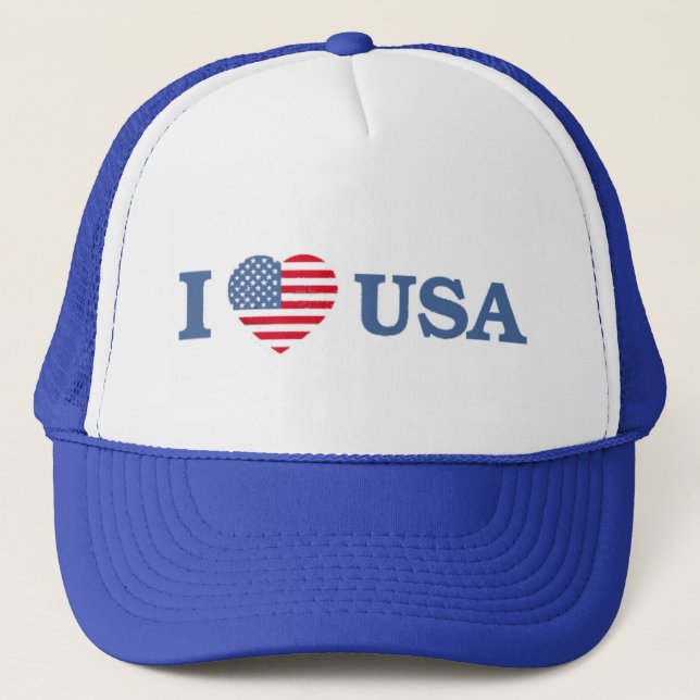 I Love USA Trucker Hat (Front)