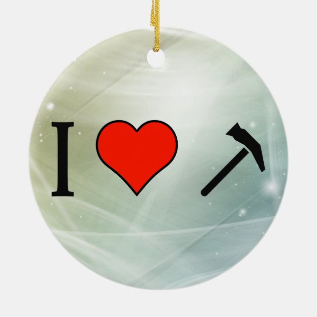 I Love Using Hammer Ceramic Tree Decoration (Back)