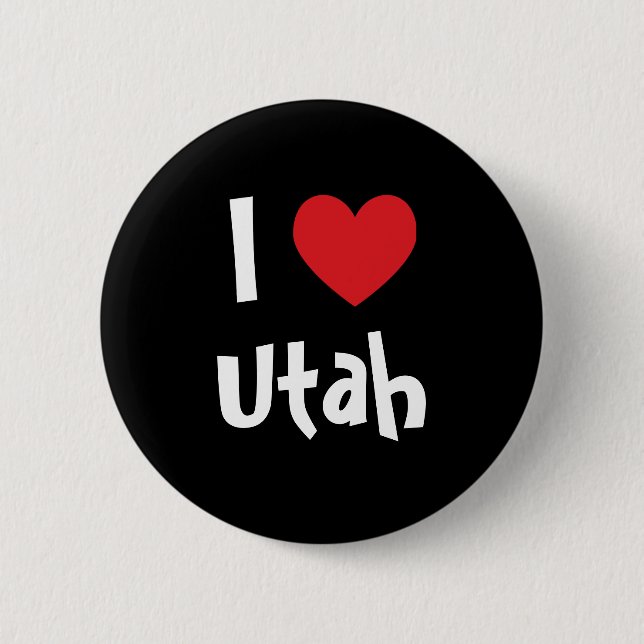 I Love Utah 6 Cm Round Badge (Front)