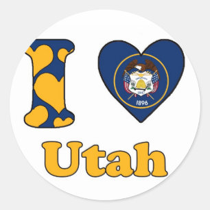 I love Utah Classic Round Sticker