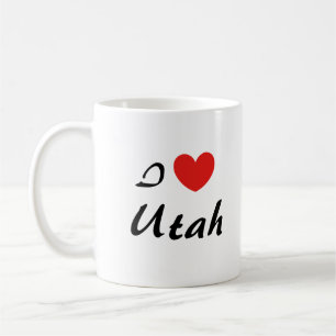 I Love Utah Heart Typography Coffee Mug