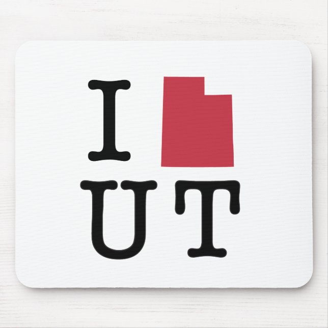 I Love Utah Mouse Mat (Front)