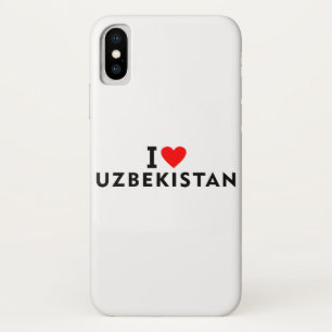 I love Uzbekistan country like heart travel touris iPhone X Case
