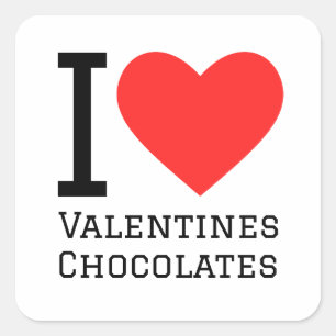 I love valentines chocolates square sticker