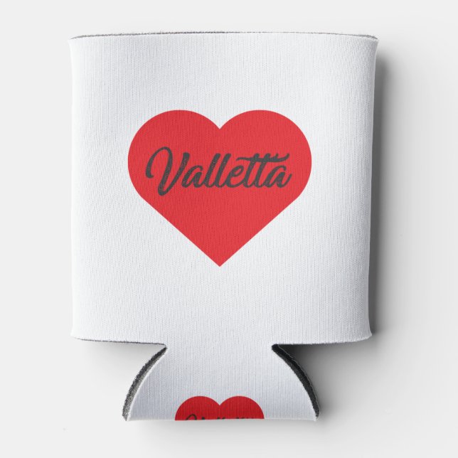 I Love Valletta - Malta Can Cooler (Front)