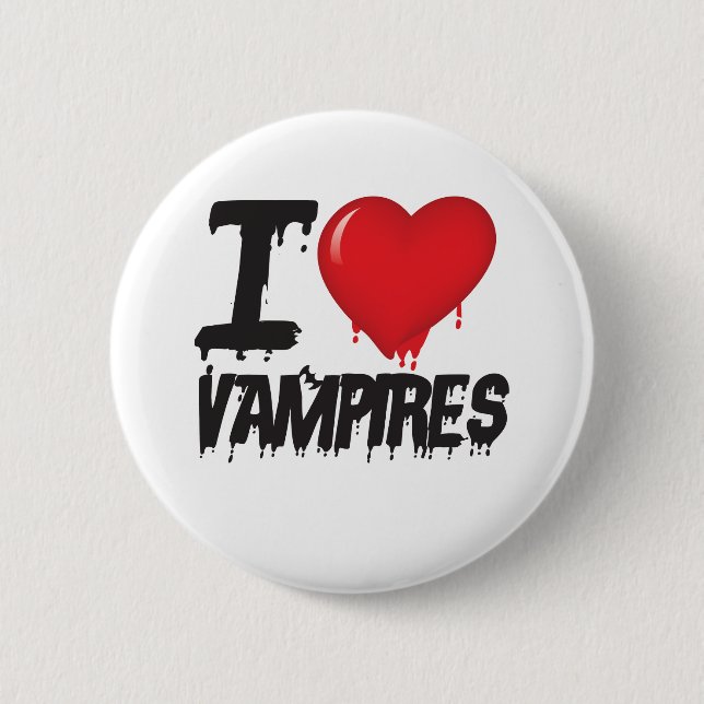 I love vampires 6 cm round badge (Front)