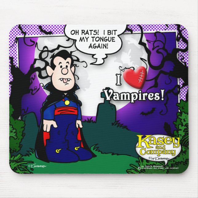 I Love Vampires Mouse Mat (Front)