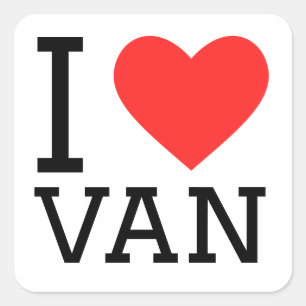 I love van square sticker