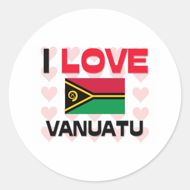 I Love Vanuatu Classic Round Sticker (Front)