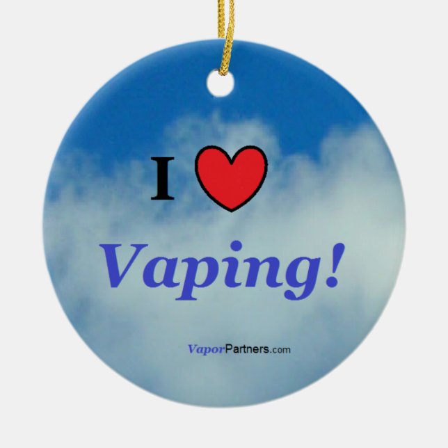 "I Love Vaping" Ornament (Front)