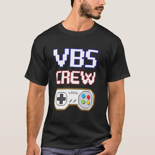 I Love VBS 2024 VBS Crew Game Vacation Bible Schoo T-Shirt (Front)