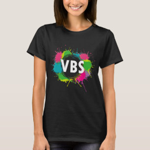I Love Vbs Crew Vacation Bible School Paint Splatt T-Shirt