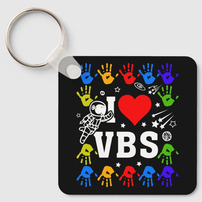 I Love VBS Summer Vacation Bible School Christian  Key Ring (Front)