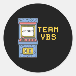 I Love Vbs Video Game Vacation Bible School Retro  Classic Round Sticker