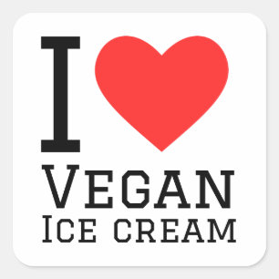 I love vegan ice cream square sticker