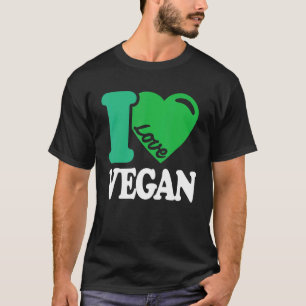 I Love Vegan - Vintage Retro Heart Vegan Plant Bas T-Shirt