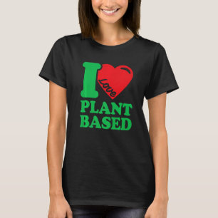 I Love Vegan Vintage Retro Heart Vegan Plant Base T-Shirt