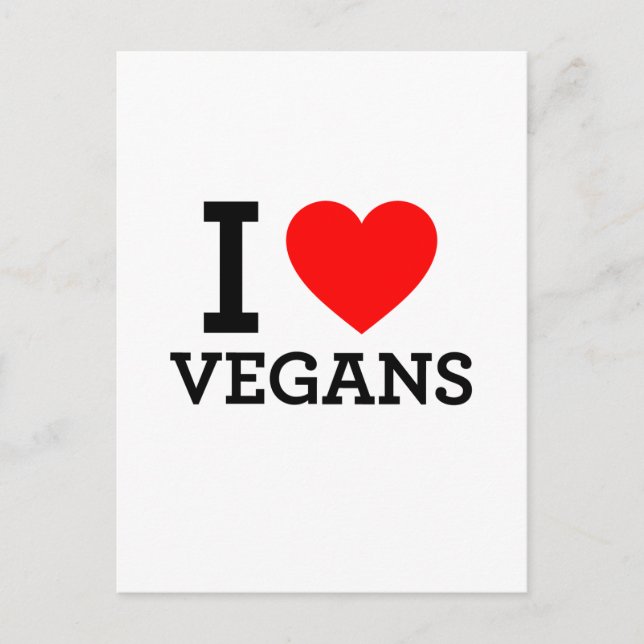 I Love Vegans Postcard (Front)