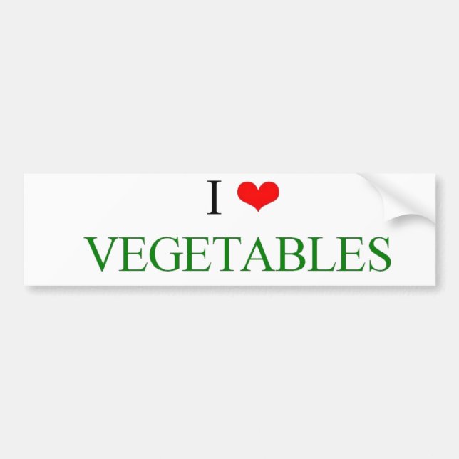 I love vegetables bumper sticker (Front)