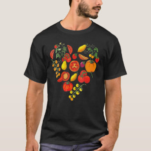 I Love Vegetables Heart Veggies Farmer Vegan Tomat T-Shirt