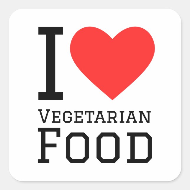 I love vegetarian food square sticker (Front)