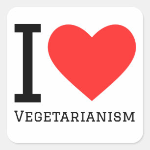 I love vegetarianism  square sticker