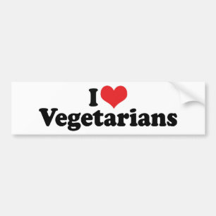 I Love Vegetarians Bumper Sticker