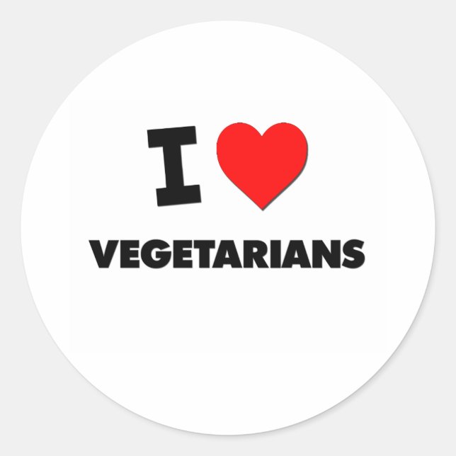I love Vegetarians Classic Round Sticker (Front)