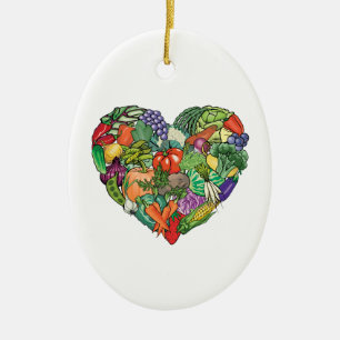 I Love Veggies Ceramic Tree Decoration