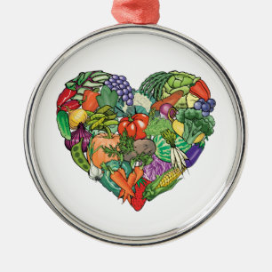 I Love Veggies Metal Tree Decoration