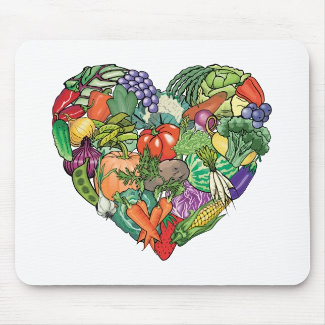 I Love Veggies Mouse Mat (Front)
