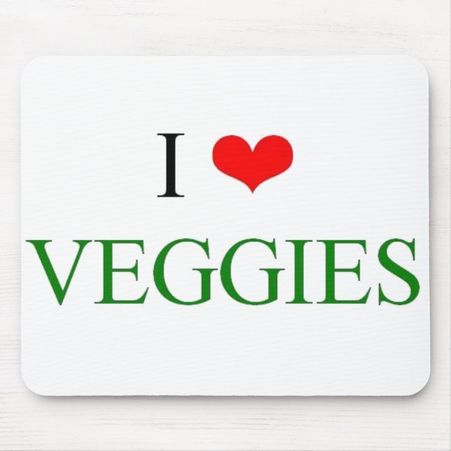 I Love Veggies Mouse Mat (Front)