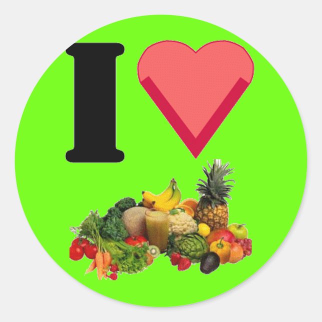 I Love Veggies Sticker (Front)