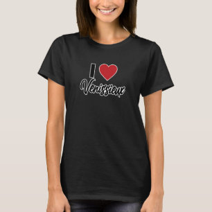I LOVE VENISSIEUX France Europe with Red Love Hear T-Shirt