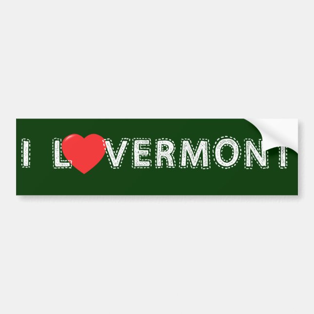 I Love Vermont Bumper Sticker (Front)