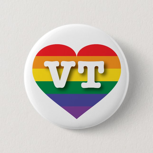 I Love Vermont Rainbow Heart 6 Cm Round Badge (Front)