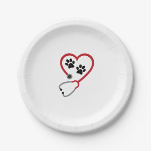 I love Veterinary Medicine Paper Plate