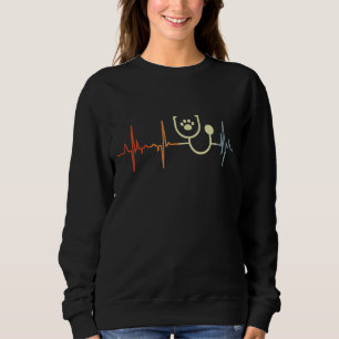 I Love Veterinary Medicine Vet Heartline Veterina Sweatshirt